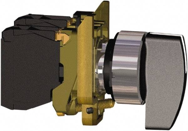 Square D - 0.87 Inch Mount Hole, 2 Position, Lever Operated, Selector Switch Only - Black, Maintained (MA), Nonilluminated, Shock and Vibration Resistant - Americas Industrial Supply