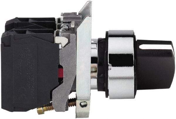 Square D - 0.87 Inch Mount Hole, 2 Position, Knob Operated, Selector Switch Only - Black, Maintained (MA), Nonilluminated, NO/NC, Shock and Vibration Resistant - Americas Industrial Supply