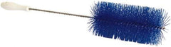PRO-SOURCE - 1" Bristle Length, Plastic Food Service Brush - 6-1/2" Long x 2" Wide Head, 21" OAL, Blue, Wire Block - Americas Industrial Supply