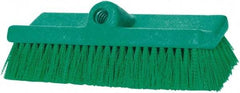 PRO-SOURCE - 1-3/4" Bristle Length, Polypropylene Food Service Brush - 10" Long x 5" Wide Head, 20" OAL, Long Handle, Green, Foam Block - Americas Industrial Supply