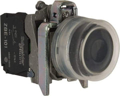 Square D - 0.87 Inch Mount Hole, Pushbutton Switch Only - Round, Black Pushbutton, Illuminated, Momentary (MO), Shock and Vibration Resistant - Americas Industrial Supply