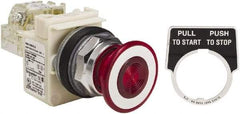 Square D - 30mm Mount Hole, Pushbutton Switch Only - Red Pushbutton, Maintained (MA) - Americas Industrial Supply