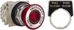 Square D - 30mm Mount Hole, Pushbutton Switch - Red Pushbutton, Maintained (MA) - Americas Industrial Supply