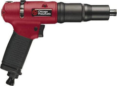 Chicago Pneumatic - 1/4" Bit Holder, 1,000 RPM, Pistol Grip Handle Air Screwdriver - 0.73 to 5-1/2 Ft/Lb Torque, 1/4" Inlet, 5.25 CFM - Americas Industrial Supply