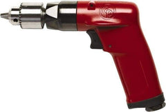 Chicago Pneumatic - 1/4" Keyed Chuck - Pistol Grip Handle, 2,400 RPM, 2.25 LPS, 4.75 CFM, 0.5 hp, 90 psi - Americas Industrial Supply