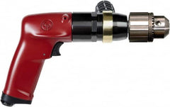 Chicago Pneumatic - 1/2" Keyed Chuck - Pistol Grip Handle, 900 RPM, 4.5 LPS, 7.45 CFM, 1 hp, 90 psi - Americas Industrial Supply