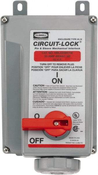 Hubbell Wiring Device-Kellems - 3 Phase, 480 VAC, 20 Amp, 5 hp, Interlock Receptacle - 3 Poles, Watertight, IEC 60309, Red - Americas Industrial Supply