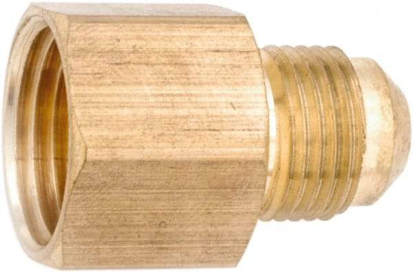 ANDERSON METALS - 5/16" Tube OD, 45° Lead Free Brass Flared Tube Female Connector - 1/4 NPT, Flare x FNPT Ends - Americas Industrial Supply