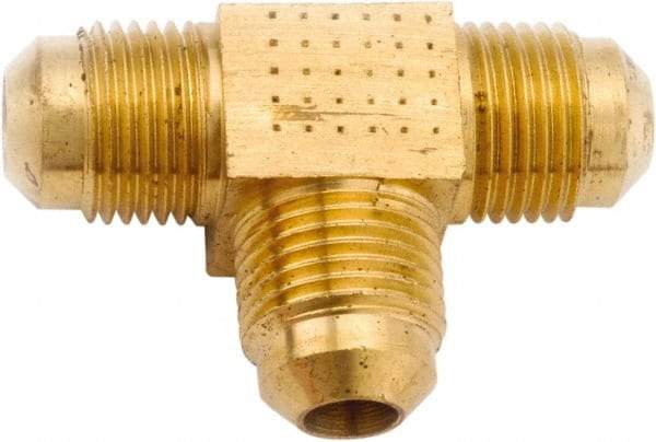 ANDERSON METALS - 1/2" Tube OD, 45° Lead Free Brass Flared Tube Union Tee - Flare x Flare x Flare Ends - Americas Industrial Supply