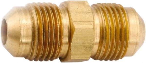 ANDERSON METALS - 1/2" Tube OD, 45° Lead Free Brass Flared Tube Union - Flare x Flare Ends - Americas Industrial Supply