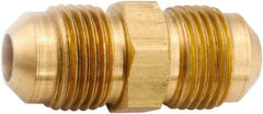 ANDERSON METALS - 1/2" Tube OD, 45° Lead Free Brass Flared Tube Union - Flare x Flare Ends - Americas Industrial Supply
