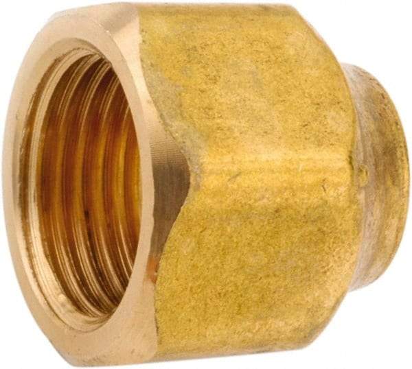 ANDERSON METALS - 5/8 x 1/2" Tube OD, 45° Lead Free Brass Flared Tube Nut - Flare Ends - Americas Industrial Supply