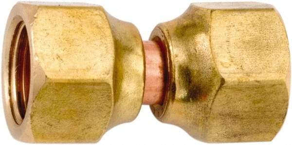 ANDERSON METALS - 1/2" Tube OD, 45° Lead Free Brass Flared Tube Swivel Connector - Flare x Flare Ends - Americas Industrial Supply
