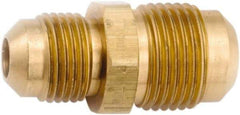 ANDERSON METALS - 3/8 x 1/4" Tube OD, 45° Lead Free Brass Flared Tube Union - Flare x Flare Ends - Americas Industrial Supply