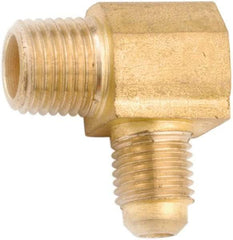 ANDERSON METALS - 3/16" Tube OD, 45° Lead Free Brass Flared Tube Male Elbow - 1/8 NPT, Flare x MNPT Ends - Americas Industrial Supply