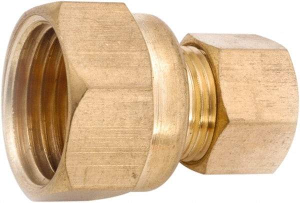 ANDERSON METALS - 5/8" OD, Lead Free Brass Female Connector - 150 Max Working psi, Comp x FNPT Ends - Americas Industrial Supply