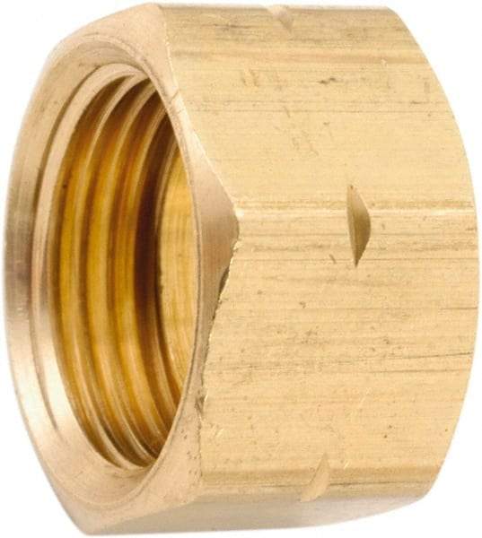 ANDERSON METALS - 7/8" OD, Lead Free Brass Self-Aligning Nut with Captive Sleeve - 450 Max Working psi, Nut Ends - Americas Industrial Supply