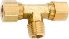 ANDERSON METALS - 3/8" OD, Lead Free Brass Male Branch Tee - 200 Max Working psi, Comp x Comp x MNPT Ends - Americas Industrial Supply