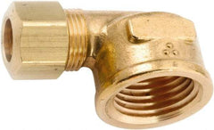 ANDERSON METALS - 1/4" OD, Lead Free Brass Female Elbow - 300 Max Working psi, Comp x FNPT Ends - Americas Industrial Supply