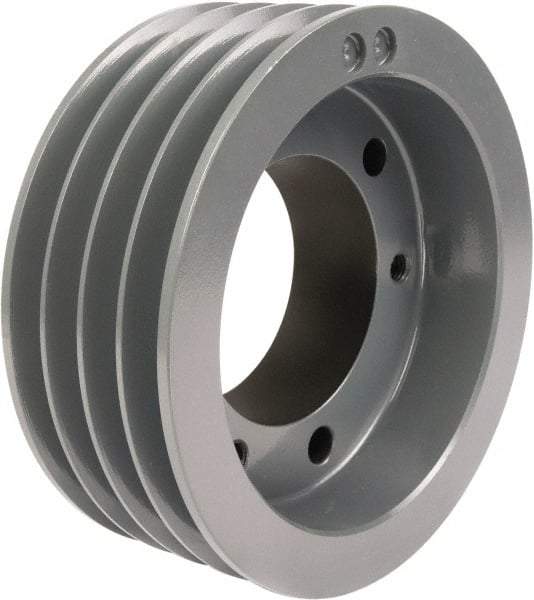 TB Wood's - 4 Groove, 7/8 to 3-1/2 Bore Diam, 9" Outside Diam, QD Bushed V Belt Sheave - 9.0 5V Diam Belt Pitch - Americas Industrial Supply
