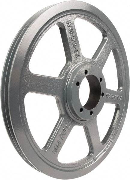 TB Wood's - 2 Groove, 1/2 to 2-1/2 Bore Diam, 10.6" Outside Diam, QD Bushed V Belt Sheave - 10.60 3V Diam Belt Pitch - Americas Industrial Supply