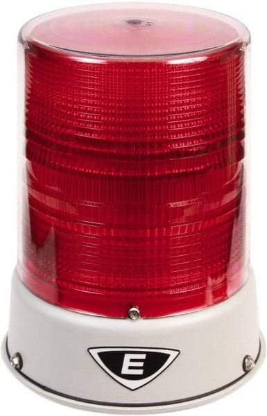 Edwards Signaling - 120 VAC, 4X NEMA Rated, LED, Red, Flashing, Steady Light - 65 Flashes per min, 3/4 Inch Pipe, 8-1/4 Inch Diameter, 7-3/4 Inch High, IP66 Ingress Rating, Pipe Mount - Americas Industrial Supply