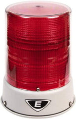 Edwards Signaling - 120 VAC, 4X NEMA Rated, LED, Red, Flashing, Steady Light - 65 Flashes per min, 3/4 Inch Pipe, 6-1/2 Inch Diameter, 8 Inch High, IP66 Ingress Rating, Pipe Mount - Americas Industrial Supply