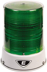 Edwards Signaling - 120 VAC, 4X NEMA Rated, LED, Green, Flashing, Steady Light - 65 Flashes per min, 3/4 Inch Pipe, 6-1/2 Inch Diameter, 8 Inch High, IP66 Ingress Rating, Pipe Mount - Americas Industrial Supply