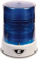 Edwards Signaling - 120 VAC, 4X NEMA Rated, LED, Blue, Flashing, Steady Light - 65 Flashes per min, 3/4 Inch Pipe, 8-1/4 Inch Diameter, 7-3/4 Inch High, IP66 Ingress Rating, Pipe Mount - Americas Industrial Supply