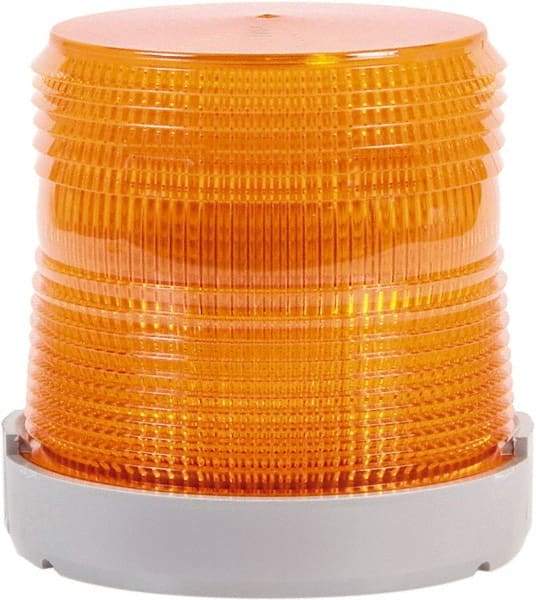 Edwards Signaling - 24 VDC, 4X NEMA Rated, LED, Amber, Flashing, Steady Light - 65 Flashes per min, 1/2 Inch Pipe, 4-9/32 Inch Diameter, 4-7/32 Inch High, Panel Mount, Pipe Mount - Americas Industrial Supply