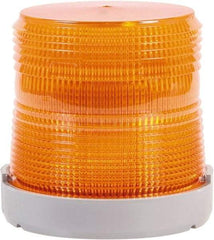 Edwards Signaling - 24 VDC, 4X NEMA Rated, LED, Green, Flashing, Steady Light - 65 Flashes per min, 1/2 Inch Pipe, 4-9/32 Inch Diameter, 4-7/32 Inch High, Panel Mount, Pipe Mount - Americas Industrial Supply