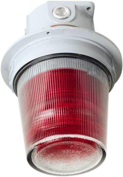 Edwards Signaling - 24 VDC, 4, 3R NEMA Rated, LED, Green, Flashing, Steady Light - 65 Flashes per min, 3/4 Inch Pipe, 7 Inch Diameter, 10-1/8 Inch High, Ceiling Mount - Americas Industrial Supply