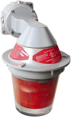 Edwards Signaling - 120 VAC, 4, 3R NEMA Rated, LED, Green, Flashing, Steady Light - 65 Flashes per min, 3/4 Inch Pipe, 7 Inch Diameter, 11-3/8 Inch High, Bracket Mount - Americas Industrial Supply