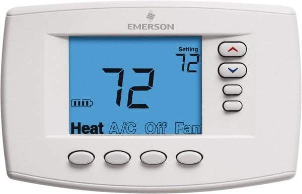 White-Rodgers - 45 to 99°F, 4 Heat, 2 Cool, Premium Residential Digital 7 Day Programmable Universal Multi-Stage or Heat Pump Thermostat - 0 to 30 Volts, Horizontal Mount, Electronic Contacts Switch - Americas Industrial Supply