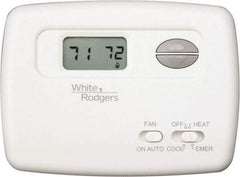White-Rodgers - 45 to 90°F, 2 Heat, 1 Cool, Digital Nonprogrammable Heat Pump Thermostat - 20 to 30 Volts, Horizontal Mount, Hardwire Switch - Americas Industrial Supply