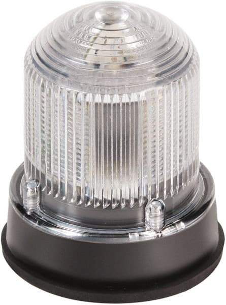 Edwards Signaling - 24 VDC, 4X NEMA Rated, LED, Amber, Flashing, Steady Light - 65 Flashes per min, 3/4 Inch Pipe, 3-1/4 Inch Diameter, 3-7/8 Inch High, Panel Mount, Pipe Mount - Americas Industrial Supply