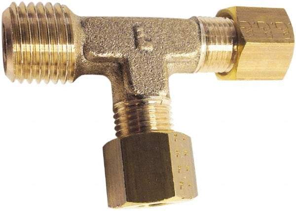 Legris - 8mm OD, Brass Male Run Tee - 232 Max Working psi, Comp x MBSPT Ends - Americas Industrial Supply