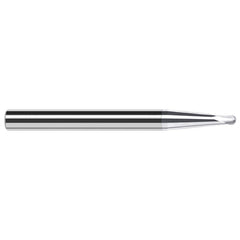 Harvey Tool - Ball End Mills; Mill Diameter (Inch): 3/16 ; Mill Diameter (Decimal Inch): 0.1875 ; Number of Flutes: 2 ; Length of Cut (Decimal Inch): 0.1500 ; Material: Solid Carbide ; Overall Length (Inch): 2-1/2 - Exact Industrial Supply