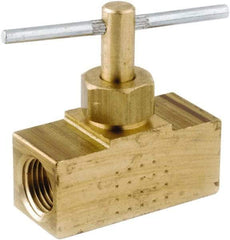 ANDERSON METALS - 1/8" Pipe, Inline Metal Seat Needle Valve - Brass Seal, Female x Female Ends, Lead Free Brass Valve, 150 Max psi - Americas Industrial Supply