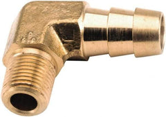 ANDERSON METALS - 1/2 NPT Thread Hose Barb x Male NPT 90° Elbow - 3/8" ID Hose, Lead Free Brass - Americas Industrial Supply