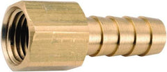 ANDERSON METALS - 3/8 NPT Thread Hose Barb x Female NPT Connector - 1/2" ID Hose, Lead Free Brass - Americas Industrial Supply
