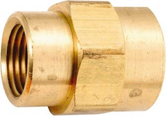 ANDERSON METALS - 1/2-14 x 1/4-18 Female Thread, Lead Free Brass Industrial Pipe Coupling - FNPT, 1,000 psi - Americas Industrial Supply