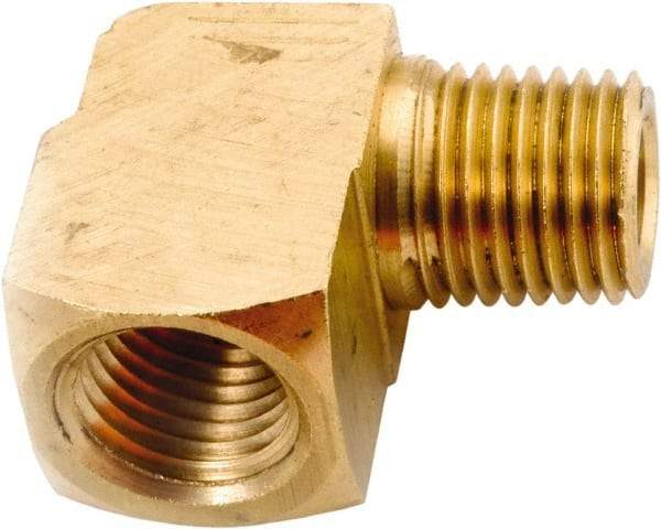 ANDERSON METALS - 1/8-27 Male Thread x 1/8-27 Female Thread, Lead Free Brass Industrial Pipe 90° Long Street Elbow - MNPT x FNPT, 1,000 psi - Americas Industrial Supply