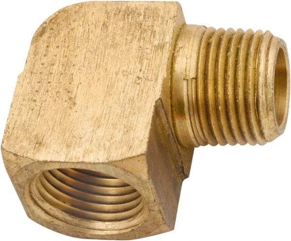ANDERSON METALS - 1/2-14 Male Thread x 1/2-14 Female Thread, Lead Free Brass Industrial Pipe 90° Street Elbow - MNPT x FNPT, 1,000 psi - Americas Industrial Supply