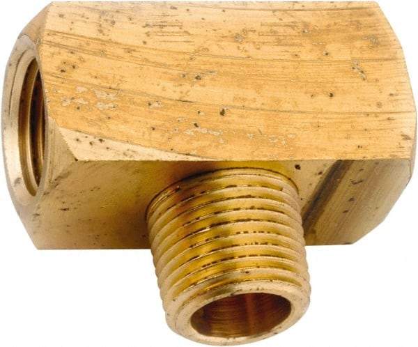 ANDERSON METALS - 1/8-27 Male Thread x 1/8-27 Female Thread, Lead Free Brass Industrial Pipe Male Branch Tee - MNPT x FNPT, 1,000 psi - Americas Industrial Supply