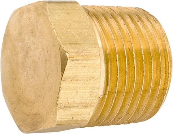 ANDERSON METALS - 1/2-14 Male Thread, Lead Free Brass Industrial Pipe Hex Head Plug - MNPT, 1,000 psi - Americas Industrial Supply