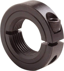 Climax Metal Products - 1-3/8-12 Thread, Steel, One Piece Threaded Shaft Collar - 2-1/4" Outside Diam, 9/16" Wide - Americas Industrial Supply