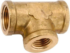 ANDERSON METALS - Class NSF, 3/8 x 3/8 x 1/4" Internal Pipe, Lead Free Brass Reducing Tee - NPT - Americas Industrial Supply