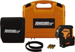 Johnson Level & Tool - 2 Beam 100' (Interior) Max Range Self Leveling Dot Laser Level - Red Beam, 1/8" at 50' Accuracy, 9-1/2" Long x 1" Wide x 2-1/4" High, Battery Included - Americas Industrial Supply