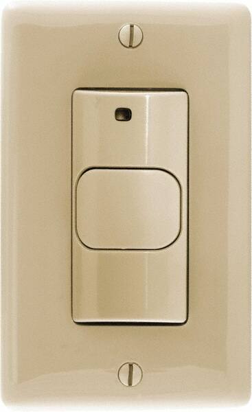 Hubbell Wiring Device-Kellems - 400 Square Ft. Coverage, Infrared Motion Sensor Wall Switch - 800 at 120 V Incandescent, 1,000 at 120 V and 1,800 at 277 V Fluorescent, 120 to 277 VAC, Ivory - Americas Industrial Supply